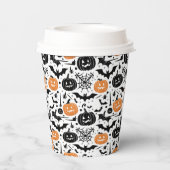 ハロウィン不気味シームレスパターン 紙コップ (裏面)
