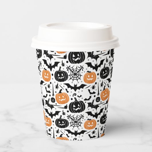 ハロウィン不気味シームレスパターン 紙コップ (正面)