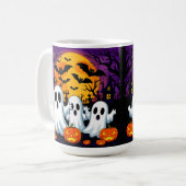 ハロウィン不気味シーンと幽霊 コーヒーマグカップ (正面左)
