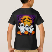 ハロウィン不気味シーンと幽霊 Tシャツ (裏面)