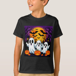 ハロウィン不気味シーンと幽霊 Tシャツ