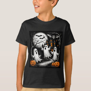 ハロウィン不気味シーンと幽霊 Tシャツ
