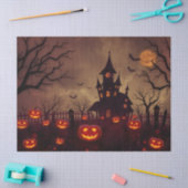 ハロウィン不気味シーンファンタジー組織パップ 薄葉紙 (クラフト)