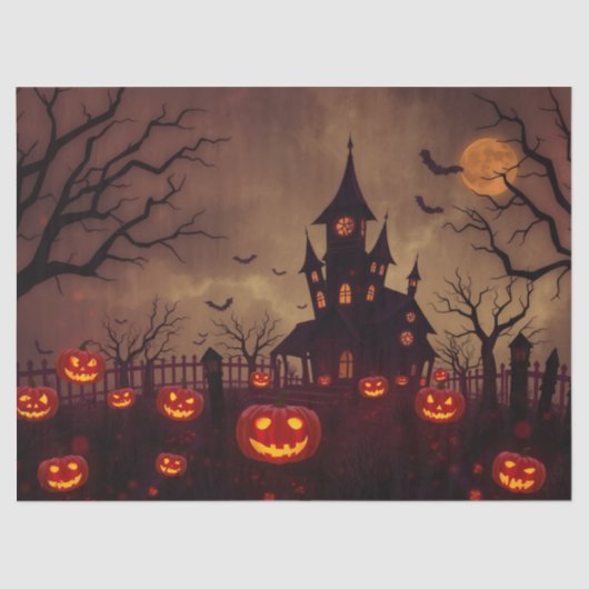 ハロウィン不気味シーンファンタジー組織パップ 薄葉紙 (正面)