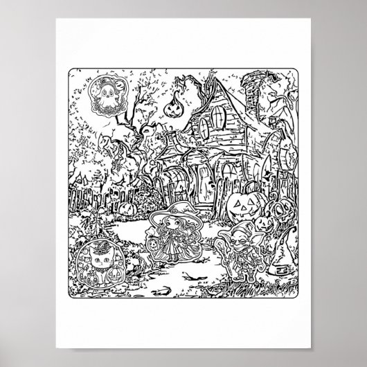ハロウィン不気味シーン ポスター (正面)