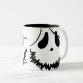 ハロウィン不気味ジャック・オ・ランタン・カボチャ顔 ツートーンマグカップ (正面右)