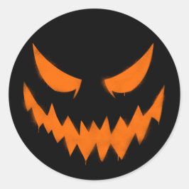 ハロウィン不気味ジャック – O' – ランタン顔シール ラウンドシール