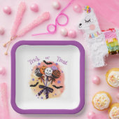 ハロウィン不気味スウィートケーキポップ ペーパープレート (パーティー)