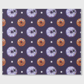 ハロウィン不気味スウィートスパイダー&モンスタードーナツ ラッピングペーパー (フラット)