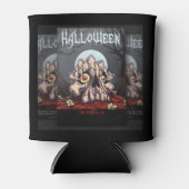 ハロウィン不気味スカルとクロー 缶クーラー (正面)