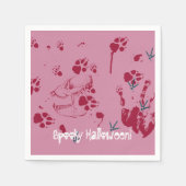 ハロウィン不気味スカル血痕 スタンダードカクテルナプキン (正面)