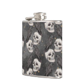 ハロウィン不気味スカル&ブラックカラス フラスク (左)