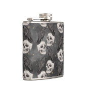 ハロウィン不気味スカル&ブラックカラス フラスク (右)