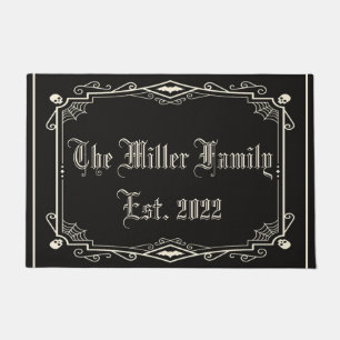 ハロウィン不気味スケルトンこうもりスパイダーウェブファミリー ドアマット