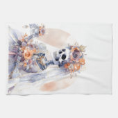 ハロウィン不気味スケルトンのキッチンタオル キッチンタオル (横)