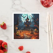 ハロウィン不気味スケルトンスカルハ幽霊のよく出るウス スタンダードカクテルナプキン (インサイチュ)