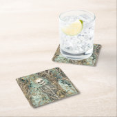 ハロウィン不気味スケルトンパーティー紙コースター スクエアペーパーコースター (インサイチュ)