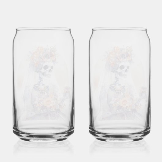 ハロウィン不気味スケルトン飲み物用品セット缶ガラス ガラス缶 (裏面)