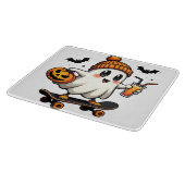 ハロウィン不気味スケートで滑るパンプキンスパイス幽霊秋 カッティングボード (角)