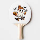 ハロウィン不気味スケートで滑るパンプキンスパイス幽霊秋 卓球ラケット (正面)