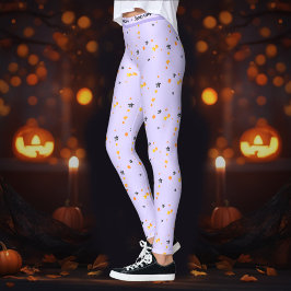 ハロウィン不気味スターズパープル名 レギンス