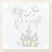 ハロウィン不気味スパイダーこうもりス幽霊のよく出るウィッチハウス ガラスコースター (裏面)