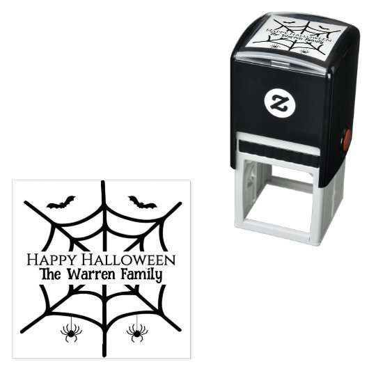 ハロウィン不気味スパイダーウェブスパイダーこうもりファミリー名 セルフインキングスタンプ (インサイチュ)
