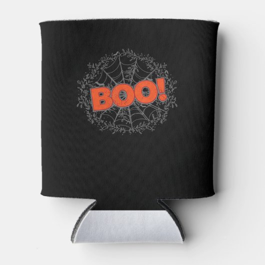ハロウィン不気味スパイダーウェブブギフトアイディア 缶クーラー (正面)