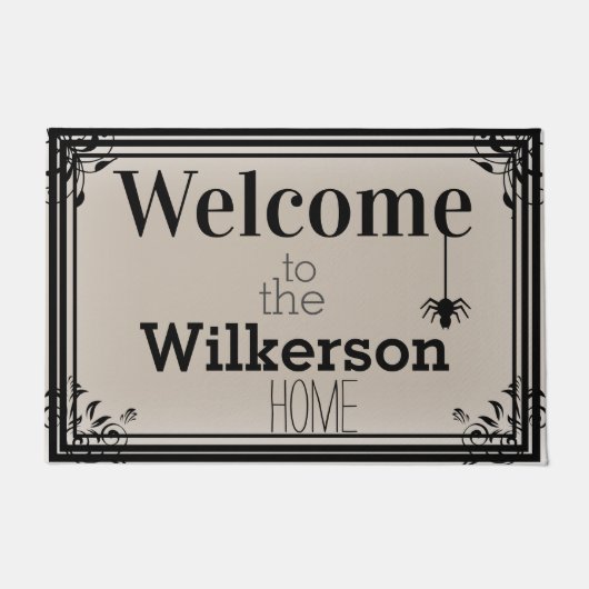 ハロウィン不気味スパイダーウェルカム ドアマット (正面)