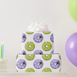 ハロウィン不気味スパイダー&グリーンアイドモンスタードーナツ ラッピングペーパー