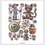 ハロウィン不気味ダークホラーARtコラージシート シール (シート)