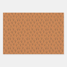 ハロウィン不気味ツリームーン3シートセットギフトラップ ラッピングペーパーシート