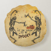 ハロウィン不気味デイスケルトン2面丸い枕 ラウンドクッション (裏面)