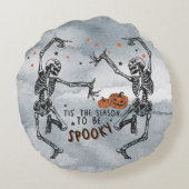 ハロウィン不気味デイスケルトン2面丸い枕 ラウンドクッション (裏面)