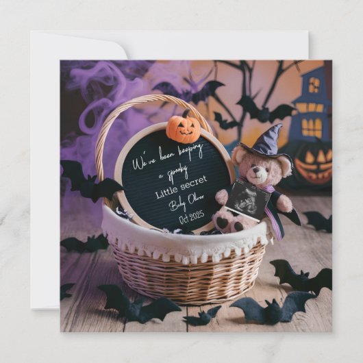 ハロウィン不気味デジタル妊娠の発表 招待状 (正面)