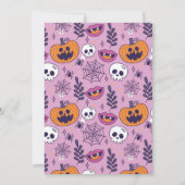 ハロウィン不気味トリックまたはトリートパーティーカボチャ 招待状 (裏面)
