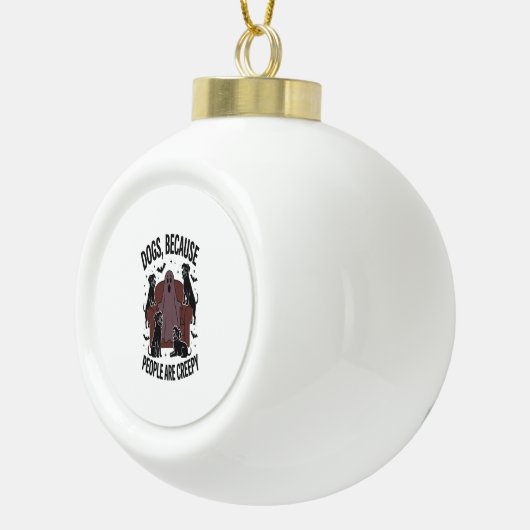 ハロウィン不気味ドッグ不気味幽霊2 セラミックボールオーナメント (右)