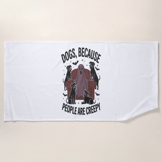 ハロウィン不気味ドッグ不気味幽霊2 ビーチタオル (正面)
