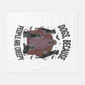 ハロウィン不気味ドッグ不気味幽霊2 フリースブランケット (正面(横))