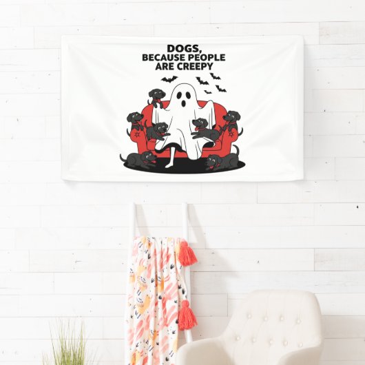 ハロウィン不気味ドッグ不気味幽霊 横断幕 (インサイチュ)