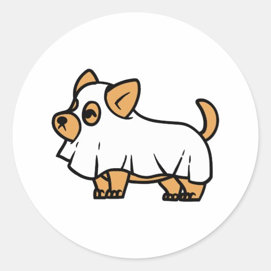 ハロウィン不気味ドッグ ラウンドシール (正面)