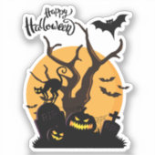ハロウィン不気味ナイトシルエットVINYLスタンプ シール (正面)
