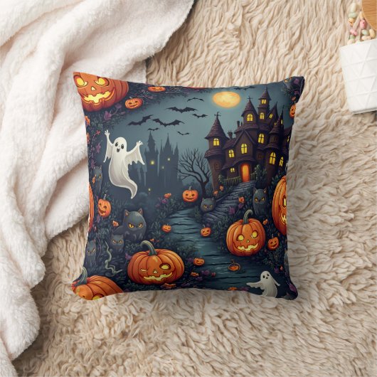 ハロウィン不気味ナイトハ幽霊のよく出るウス装飾用クッション クッション (ブランケット)