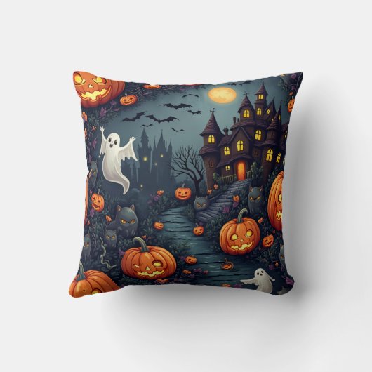 ハロウィン不気味ナイトハ幽霊のよく出るウス装飾用クッション クッション (裏面)