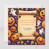 ハロウィン不気味ナイトバッシュ:おもしろいのために私たちに参加! 招待状 (裏面)