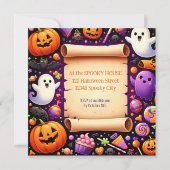 ハロウィン不気味ナイトバッシュ：おもしろいのために私たちに参加！ 招待状 (裏面)