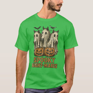 ハロウィン不気味ナイトマーズホース Tシャツ