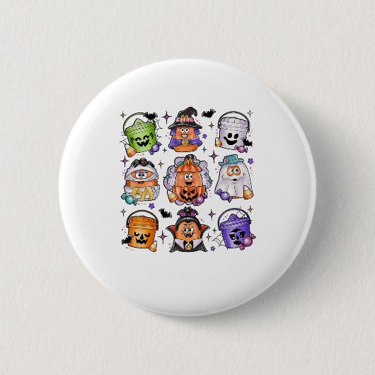 ハロウィン不気味ナゲットかわいい怖い映画キャラクター 缶バッジ (正面)