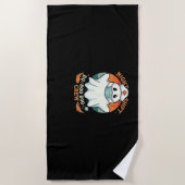 ハロウィン不気味ナースおもしろい幽霊コスチュームBoo ビーチタオル (正面)