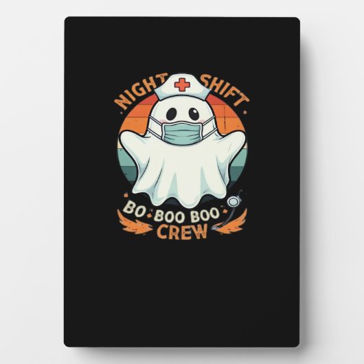 ハロウィン不気味ナースおもしろい幽霊コスチュームBoo フォトプラーク (正面)